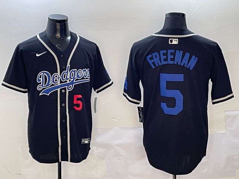 Men Los Angeles Dodgers #5 Freeman Black Fashion Game 2025 Nike MLB Jersey style 6->los angeles dodgers->MLB Jersey